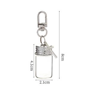 Llavero Personalizable con Vial de 7ml/10ml, Mini Botella de Vidrio Colgante, Decoración, Almacenamiento, Amuleto, Llaveros Promocionales para Regalo - Product Image 2