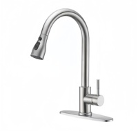 Robinet de cuisine design moderne à une poignée en acier inoxydable brossé mitigeur d'évier de cuisine pour hôtels vente en gros en usine