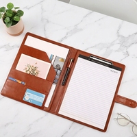Porte-documents et mallette professionnelle en cuir PU A4 avec logo personnalisé, classeur, porte-cartes et bloc-notes
