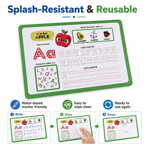 Carte Didattiche Alfabeto e Numeri A-Z 1-10 Bifacciali per Tracciare e Associare Parole per Bambini Piccoli, Prescolare e Asilo - Product Image 6