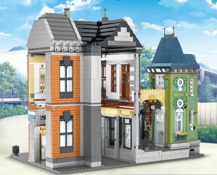 Legou-construcción de una tienda de juguete para niños, URGE 10190, Plaza, educativo, bloques de construcción, compatible con todas las marcas principales, Juguetes