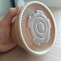 Couvercles en plastique jetables anti-fuite de qualité alimentaire pour gobelets à soupe en papier de 8/10/12/16 oz, écologiques, en PP, faciles à ouvrir, personnalisables