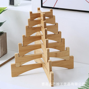 Solid Wood Flower <b>Pot</b> <b>Stand</b> For Indoor Desktop Plant Display Cross Base Simple Style - Product Image 4