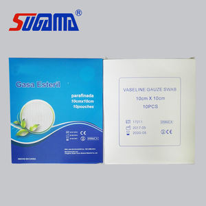 Apósito de Gasa de Parafina SUGAMA para Fijación de Injertos Cutáneos 10x10cm Estéril Sin Medicamentos Tulle Gras EOS Esterilizado para Úlceras de Pierna - Product Image 2