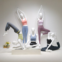 Maniquí de Fibra de Vidrio Femenino de Cuerpo Completo Sentado con Cabeza para Exhibición de Ropa Interior, Soporte de Exhibición, Modelo para Yoga y Pilates