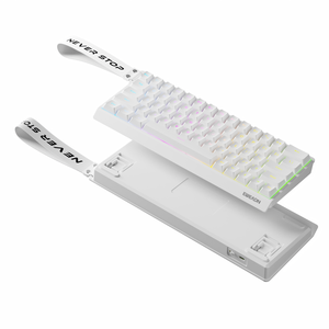63 phím 60 phần trăm không dây cơ khí chơi game Bàn phím siêu nhỏ gọn RGB Backlit <span class=keywords><strong>Mini</strong></span> bố trí Ergonomic có thể sạc lại - Product Image 4