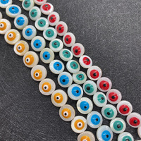Perles en coquillage naturel d'eau douce de 10 mm, perles jaunes, vertes, rouges, bleues, pour la fabrication de colliers, bracelets et bijoux faits main