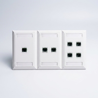 Plaque murale Keystone standard US 1/2/3/4/6 ports, plaque frontale simple en ABS pour prise de câble réseau Ethernet RJ45, montage mural