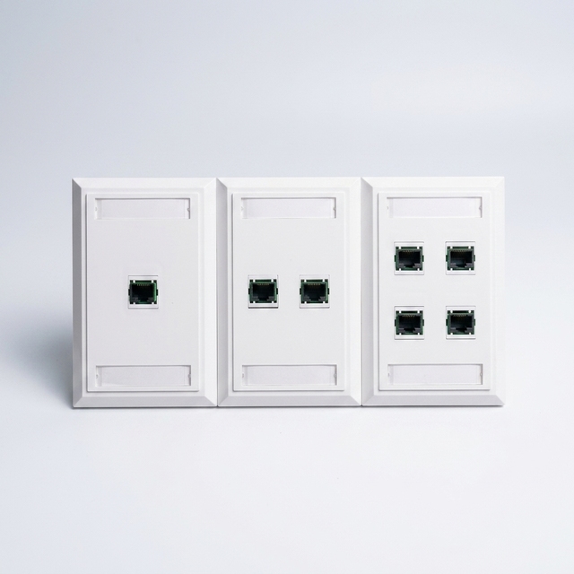 US Standard Keystone Wall Plate 1/2/3/4/6 Port Single Gang Faceplate ABS Ethernet RJ45 Network Cable Outlet Wall Mount