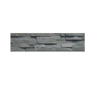 Giá bán buôn Bảng điều khiển tường màu đen Slate tường gạch nuôi cấy đá Veneer để bán