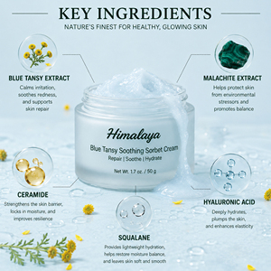 Crème Sorbet Apaisante à la Tanaisie Bleue Marque Blanche – Soulagement des Rougeurs, <span class=keywords><strong>Anti</strong></span>-<span class=keywords><strong>inflammatoire</strong></span>, Apaisant Après-Soleil - Product Image 5