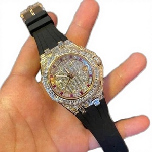 Reloj de Lujo BOJ A.P.65 de Primera Calidad, 41MM, Redondo, con Diamantes Moissanite VVS, Correa de Aleación, Cristal, Cuarzo, Analógico, 20mm - Product Image 2