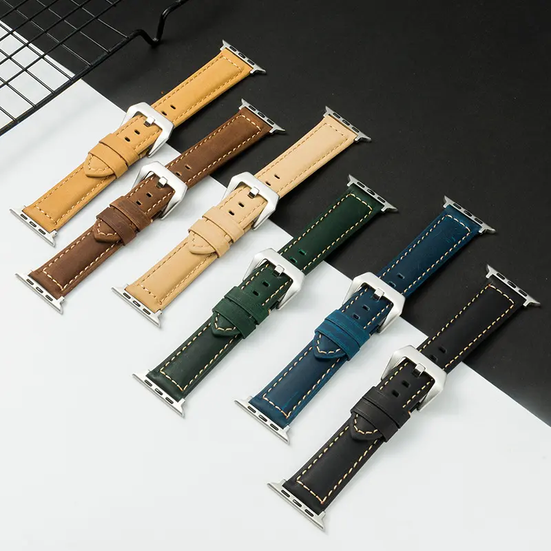 Luxe Pols Vervanging Smart Watch Bands Accessoires Voor Apple Watch 38Mm 40Mm 42Mm 44Mm Pu Lederen Horlogebandje