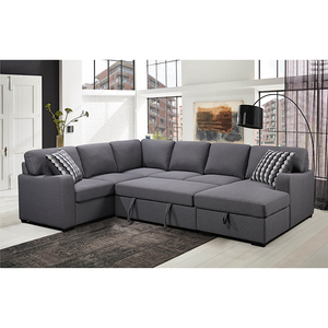 Sofá cama gris personalizado para prevenir la suciedad, muebles para sala de estar, almohada de control de pastor, sofá cama en forma de L con otomana y almacenamiento - Product Image 3