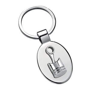 Porte-clés mousqueton en alliage avec décoration piston, impression offset et UV, en acier inoxydable - Product Image 1