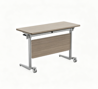 Table de conférence, tables de salle de réunion pliantes avec plateau rabattable, tables mobiles pour séminaires et formations dynamiques au bureau