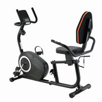 Vélo d'exercice couché magnétique avec résistance réglable, écran LCD, siège rembourré, support dorsal, entraînement par courroie silencieux, appareil cardio