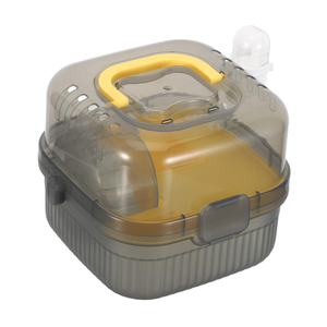 Cage à hamster multifonctionnelle transparente noire pour l'extérieur, portable et sur roulettes - Product Image 1