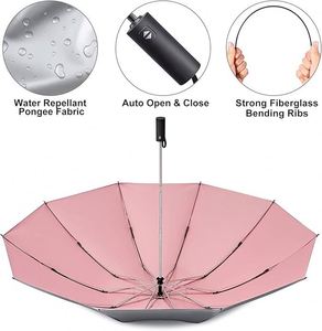 Paraguas de Viaje con Protección UV, 10 Varillas para Resistencia al Viento, Protección Solar Compacta, Apertura y Cierre Automáticos - Product Image 2