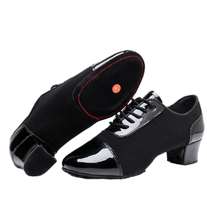 Chaussures latines noires pour hommes <span class=keywords><strong>de</strong></span> 3,5 cm, chaussures d'enseignement <span class=keywords><strong>de</strong></span> la <span class=keywords><strong>danse</strong></span> rythmique, chaussures <span class=keywords><strong>de</strong></span> tango, <span class=keywords><strong>salsa</strong></span>, samba avec semelle en daim pour l'intérieur - Product Image 1