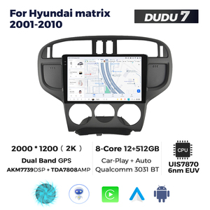 DUDUAUTO per <span class=keywords><strong>Hyundai</strong></span> <span class=keywords><strong>Matrix</strong></span> 2001-2010, Sistema Multimediale Android Modificato con Navigazione Bluetooth, Car-play e Schermo Retrovisore - Product Image 3