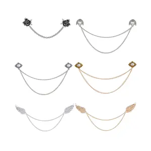 Antieke Vleugels Stijl Trui Sjaal Clip Ketting Renaissance Cardigan Pin Voor Vrouw Meisjes Kraag Ketting Pinnen Jurken Shirt Broche