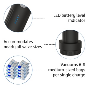 Câble USB Type C, pompe à vide électrique rechargeable rapide, sac de rangement sous vide en plastique et nylon pour le rangement dans la garde-robe - Product Image 5