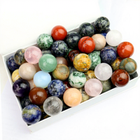 Offre Spéciale Vente en Gros Perles de Pierres Précieuses Polies en Roche Naturelle de 25 mm, Améthyste, Quartz, Jaspe, Sphère de Pierre, Boule de Cristal