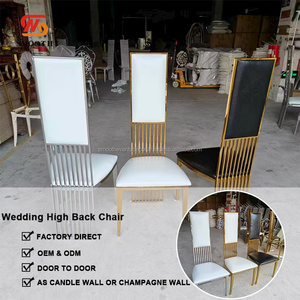LISSE populaire luxe or dossier haut chaise en acier inoxydable chaise de mariage personnalisée à vendre - Product Image 3