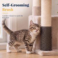 Structure d'escalade pour chat en bois intégrée avec griffoir en sisal, plateforme de saut, design minimaliste, exportation en carton