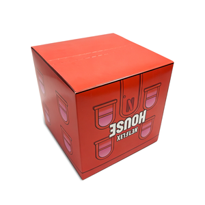 Boîte cadeau haut de gamme écologique rouge inspirée de <span class=keywords><strong>la</strong></span> série <span class=keywords><strong>Netflix</strong></span> |   Emballage en carton ondulé avec fenêtre découpée |   Boîte mystère de forme personnalisée - Product Image 4