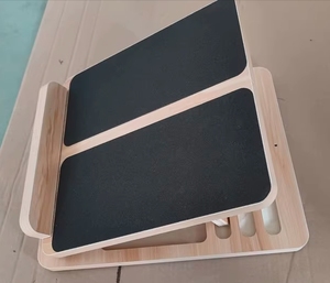 Bordo elasticizzato inclinato in legno regolabile 2-in-1 per allenamento di potenza Fitness inclinato ginocchia con tacco alla caviglia polpaccio stelella pedane - Product Image 6