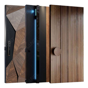 Porte d'entrée principale en aluminium simple et économique, meilleur prix, portes <span class=keywords><strong>de</strong></span> sécurité extérieures, portes en bois massif imperméables, styles variés - Product Image 3