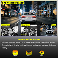 Cámara para Auto 2.0 Pulgadas IPS DVR 4 Lentes Wifi 4G GPS HD 2K 4 Canales ADAS Dashcam 2K 4 Cámaras 4G 2K