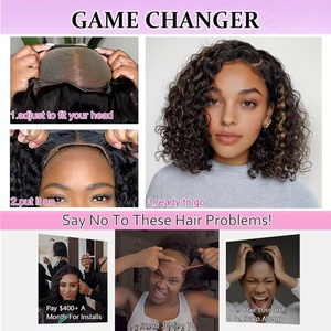Perruque en <span class=keywords><strong>cheveux</strong></span> humains naturels pour femmes aux <span class=keywords><strong>cheveux</strong></span> courts, avec <span class=keywords><strong>coiffure</strong></span> à raie et boucles volumineuses, petites boucles de style africain - Product Image 6