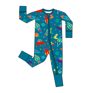 婴儿连衫裤女孩新生儿服装定制印花婴儿坑条纹连体衣秋季包裹手脚爬行服装婴儿连体衣 - Product Image 4