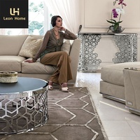 Table de console en marbre naturel, design italien moderne, en acier inoxydable, table de luxe, meubles de maison