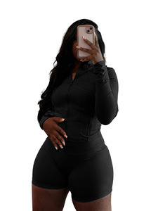 Completo Sportivo Estivo da <span class=keywords><strong>Donna</strong></span> Personalizzabile con Logo, Abbigliamento Casual per Palestra, Fitness, Yoga, Jogging, Set Due Pezzi con Pantaloncini - Product Image 2