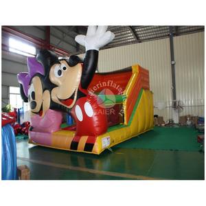 Petit toboggan gonflable sur le thème de Mickey et <span class=keywords><strong>Minnie</strong></span>, château gonflable de qualité commerciale pour enfants, équipement de terrain de jeu pour fête d'anniversaire en plein air - Product Image 3