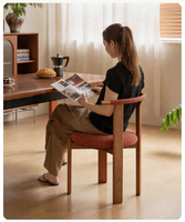 Chaise de salle à manger moderne, sans accoudoirs, structure en bois massif, coussin en lin, légère et écologique, idéale pour la maison, le restaurant, l'hôtel