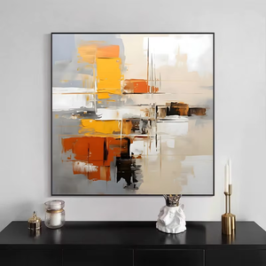 Peinture à l'huile semi-peinte à la main, art abstrait tridimensionnel, décoration murale <span class=keywords><strong>pour</strong></span> hôtels et restaurants - Product Image 4