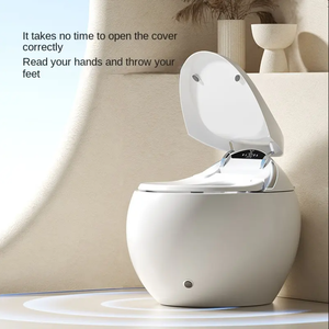 WC intelligent monobloc moderne blanc avec chasse automatique, double chasse P-Trap/S-Trap, fixation au sol, télécommande et séchage à air chaud - Product Image 6