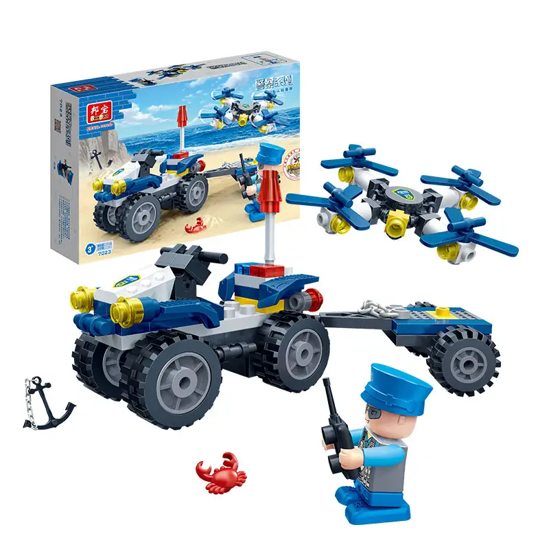 Banbao B7023 Police Car Military Toys Model Building Blocks Educational Toys For Kids