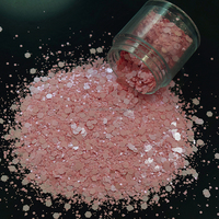 Bubuk Glitter Riasan dan Kosmetik, Bubuk Glitter Campuran Hijau Pink untuk Kerajinan Tumbler, Glitter Matte Chunky