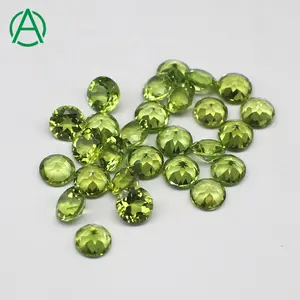 ArthurGem Wholesale high quality natural peridot round brilliant cut, peridot loose gemstone for jewelry making