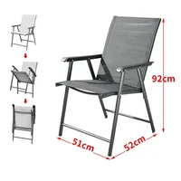 Camping en plein air pêche chaise portable cadre en métal textilene chaise pliante événements restaurant bras chaise gain de place
