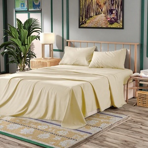 Ga Trải Giường đặt 4 miếng hiện đại đơn giản 100% tre khách sạn Ga Trải Giường đặt kích thước đôi bao gồm tấm ga trải giường phẳng được trang bị dệt - Product Image 1