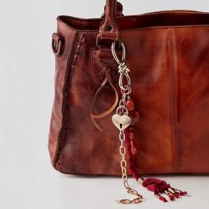 แฟชั่นพู่ห้อยยาวกระเป๋ารูปหัวใจพวงกุญแจลูกปัดเชือกโซ่แนววินเทจสำหรับลูกสาวของฉัน - Product Image 4