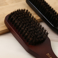 Brosse à barbe de rasage en poils de sanglier en bois avec manche brosse à barbe claire en bois peigne à moustache brosse à cou pour hommes LOGO personnalisé