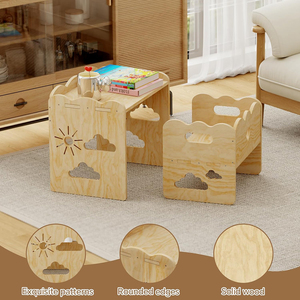 <span class=keywords><strong>Table</strong></span> et chaises multifonctionnelles en bois pour tout-petits, ensemble <span class=keywords><strong>table</strong></span> et chaise pour bébés <span class=keywords><strong>de</strong></span> 1 à 3 ans - Product Image 3